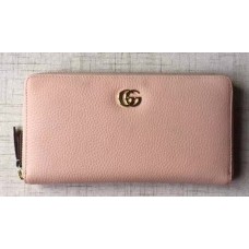 Gucci Leather Zip Around Wallet 456117 Pink 2018