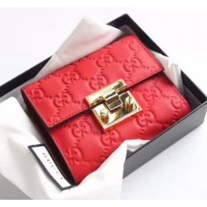 Gucci Padlock Gucci Signature Short Wallet 453155 Red