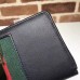 Gucci Web Sylvie Leather Zip Around Wallet 476083 Black 2017