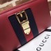 Gucci Web Sylvie Leather Zip Around Wallet 476083 Red 2017