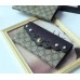 GUCCI Peony GG Supreme canvas continental wallet 431474 BLACK