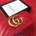 Gucci GG Marmont Matelassé Chevron Leather Wallet 474802 Hibiscus Red 2018