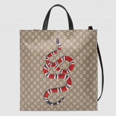 Gucci Kingsnake Print Soft GG Supreme Tote