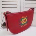 Gucci Red Print Half-Moon Hobo Bag