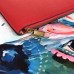 Gucci Red Print Leather Medium Portfolio