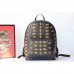 Gucci Black Animal Studs Leather Backpack