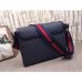 Gucci Black GG Supreme Flap Messenger Bag