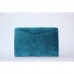 Gucci Petrol Blue GG Marmont Velvet Clutch Bag