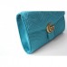 Gucci Petrol Blue GG Marmont Velvet Clutch Bag