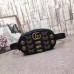 Gucci Black GG Marmont Animal Studs Belt Bag