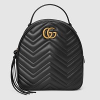 Gucci GG Marmont Black Leather Backpack