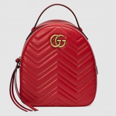 Gucci GG Marmont Red Leather Backpack
