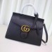 Gucci Black GG Marmont Small Top Handle Bag