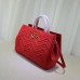 Gucci Red GG Marmont Medium Matelasse Top Handle Bag