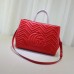 Gucci Red GG Marmont Medium Matelasse Top Handle Bag
