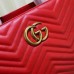 Gucci Red GG Marmont Small Matelasse Top Handle Bag