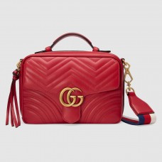 Gucci Red GG Marmont Small Shoulder Bag