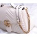 Gucci White GG Marmont Small Shoulder Bag With Handle