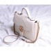 Gucci White GG Marmont Small Shoulder Bag With Handle