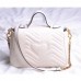 Gucci White GG Marmont Small Shoulder Bag With Handle