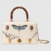 Gucci White Ottilia Leather Small Top Handle Bag