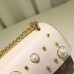 Gucci White Padlock Studded GG Supreme Shoulder Bag