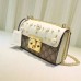 Gucci White Padlock Studded GG Supreme Shoulder Bag