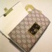 Gucci White Padlock Studded GG Supreme Shoulder Bag