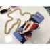 Gucci Blue Leather Sylvie Mini Chain Bag