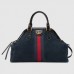 Gucci Navy Suede RE(BELLE) Medium Top Handle Bag