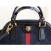 Gucci Navy Suede RE(BELLE) Medium Top Handle Bag