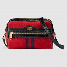 Gucci Red Ophidia Suede Mini Bag