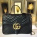 Gucci Black GG Marmont Small Top Handle Bags