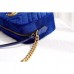 Gucci Blue GG Marmont Velvet Small Shoulder Bag