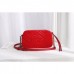 Gucci Red GG Marmont Velvet Small Shoulder Bag