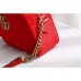 Gucci Red GG Marmont Velvet Small Shoulder Bag