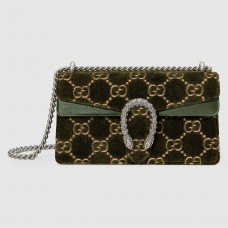 Gucci Olive Dionysus GG Velvet Small Bag