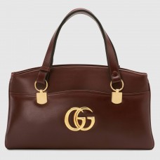 Gucci Burgundy Arli Large Top Handle Leather Bag