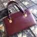 Gucci Burgundy Arli Large Top Handle Leather Bag