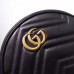 Gucci Black GG Marmont Mini Round Shoulder Bag