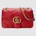 Gucci Red GG Marmont Medium Matelasse Shoulder Bag