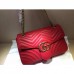 Gucci Red GG Marmont Medium Matelasse Shoulder Bag