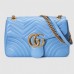Gucci Blue GG Marmont Medium Matelasse Shoulder Bag
