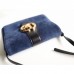 Gucci Blue Suede Arli Medium Shoulder Bag