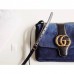 Gucci Blue Suede Arli Medium Shoulder Bag