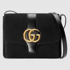 Gucci Black Suede Arli Medium Shoulder Bag