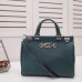 Gucci Zumi Green Grainy Leather Medium Top Handle Bag