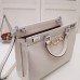 Gucci Zumi White Grainy Leather Medium Top Handle Bag