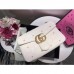 Gucci White GG Marmont Medium Studs Shoulder Bag