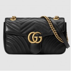Gucci Black GG Marmont Small Matelasse Shoulder Bag